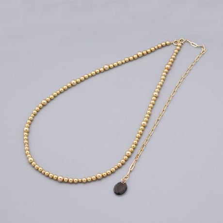 【K10YG】ゴールドボール チョーカーネックレス(8mm)