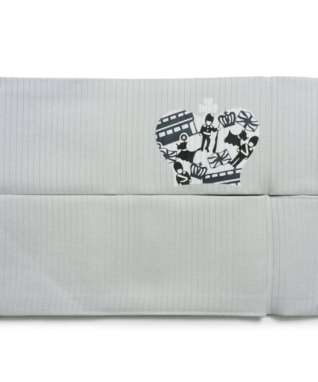 【新品】九寸名古屋帯 夏帯 絽 伊勢型染 ロンドン 蕎麦切色 [90100124]