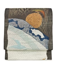 【新品】袋帯 本泥染め袋帯 櫛織 笹 金 [90100079]