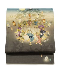 【新品】京袋帯 夏帯 麻 wa・kka 「鎮守の杜」 紺色 [90100019]