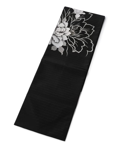 【新品】九寸名古屋帯 夏帯 絽 牡丹 黒色 [90100122]