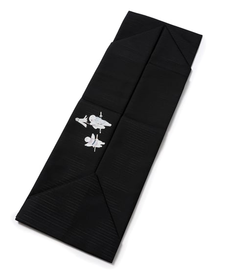 【新品】九寸名古屋帯 夏帯 絽 唐子文 黒色 [90100128]