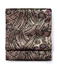 【新品】袋帯 西陣織 華翔苑 藤本仁謹製 証紙あり 辻が花風 金色 [90100052]