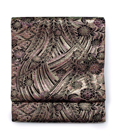 【新品】袋帯 西陣織 華翔苑 藤本仁謹製 証紙あり 辻が花風 金色 [90100052]