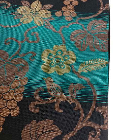 【新品】袋帯 葡萄唐草 納戸色×黒色 [90100056]