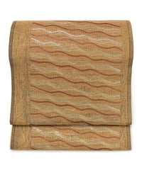【新品】袋帯 本泥染 縞 茶色 [90100048]
