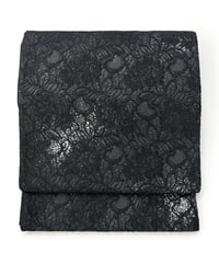 【新品】袋帯 花柄 レース 黒色 [90100053]