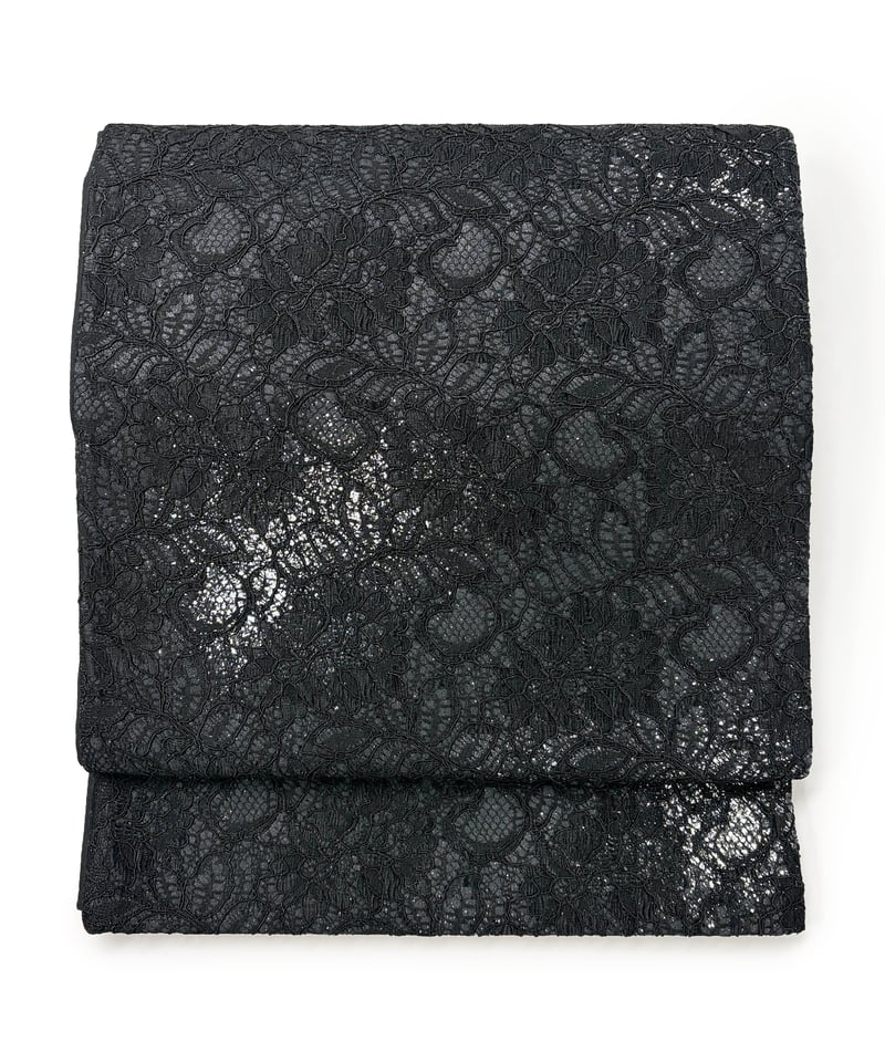 新品】袋帯 花柄 レース 黒色 [90100053] | 帯専門店-おびゆい-