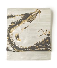 【新品】袋帯 西陣織 証紙あり 龍 乳白色 [90100088]