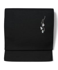 【新品】八寸名古屋帯 夏帯 絽 ペンギン 黒色 [90100126]