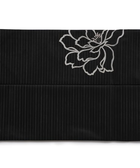 【新品】九寸名古屋帯 夏帯 絽 牡丹 黒色 [90100122]