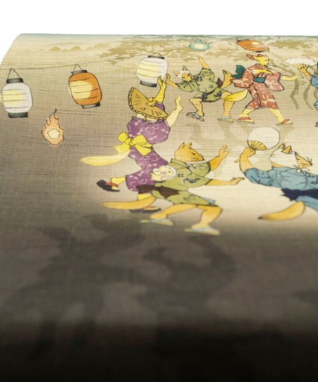 【新品】京袋帯 夏帯 麻 wa・kka 「鎮守の杜」 紺色 [90100019]