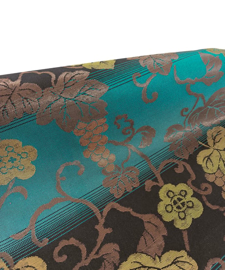 【新品】袋帯 葡萄唐草 納戸色×黒色 [90100056]