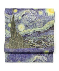 【新品】九寸名古屋帯 染め帯 原画『星月夜』ゴッホ [90100096]