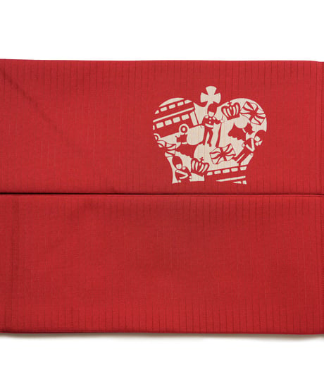 【新品】九寸名古屋帯 夏帯 絽 伊勢型染 ロンドン 赤色 [90100118]