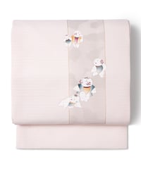 【新品】九寸名古屋帯 夏帯 絽 唐子文 薄桜色 [90100123]