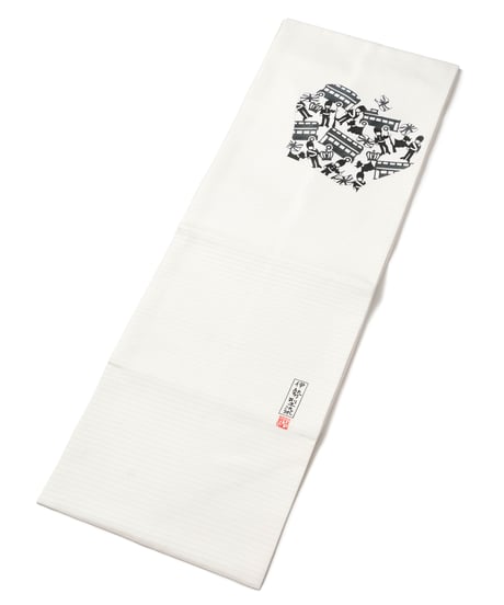 【新品】九寸名古屋帯 夏帯 絽 伊勢型染 ロンドン 白色 [90100121]