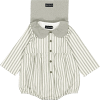 【予約/送料無料】Romper BAC - sage stripes/ Maison Marelle※11月入荷予定