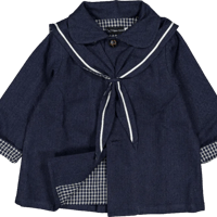 【予約/送料無料】jacket VOLTAIRE- blue chevron/ Maison Marelle※11月入荷予定