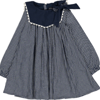 【予約/送料無料】dress ELIE - blue&ecru check/ Maison Marelle※11月入荷予定
