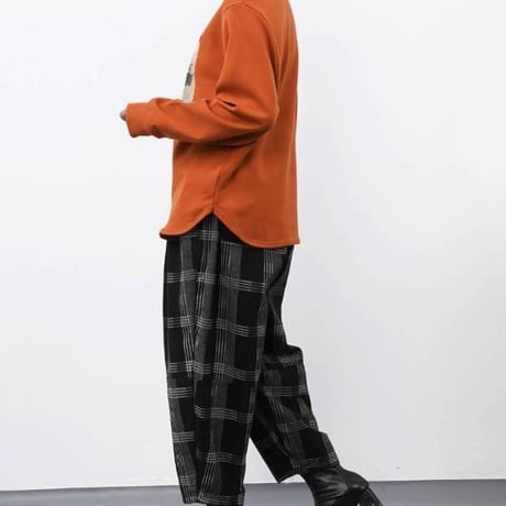 「新作」チェック柄コクーンシルエット「デニム」デザイン