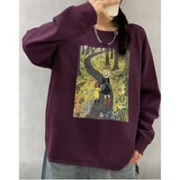 壁画風プリントデザイン(コットン)トレーナー
