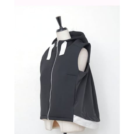 [新色][更に再入荷][再入荷]ボンディング切替フードリボンドロストベスト　ジレ