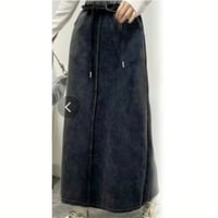 ピグメントスウェットロングスカート　バックスリットヴィンテージ加工