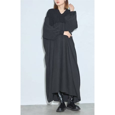 「新作入荷」人気アイテム今年も入荷　コーデュロイニットドッキングロングワンピース