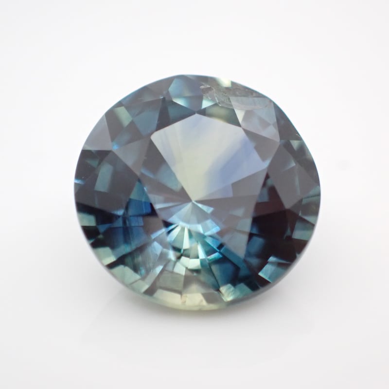 ティール サファイア （バイカラー） 2.60ct 8.31mm ラウンド カット 