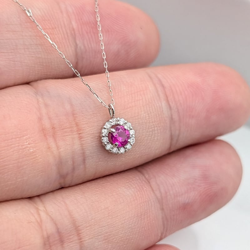 DPカード鑑別】PT 非加熱ルビー 0.18ct ダイヤ0.08ct 40cmチェーン ラウ