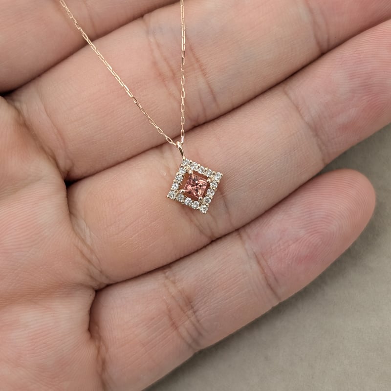 DPカード鑑別】K18PG パパラチアサファイア 0.18ct D0.08ct 40cm プ