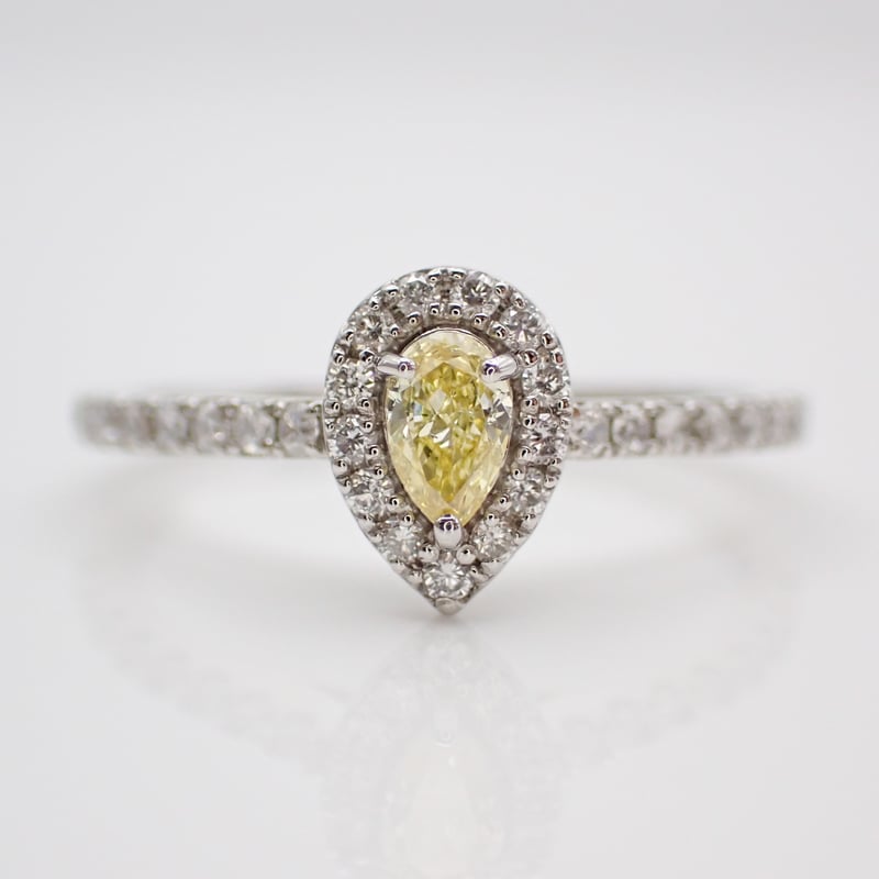 CGLソ】K18 インテンス イエロー ダイヤモンド0.149ct×ダイヤモンド