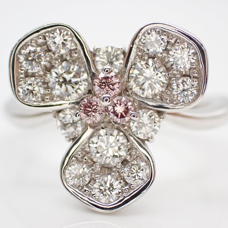 PT900 ピンクダイヤモンド 0.09ct ダイヤモンド 0.65ct リング 11.5号