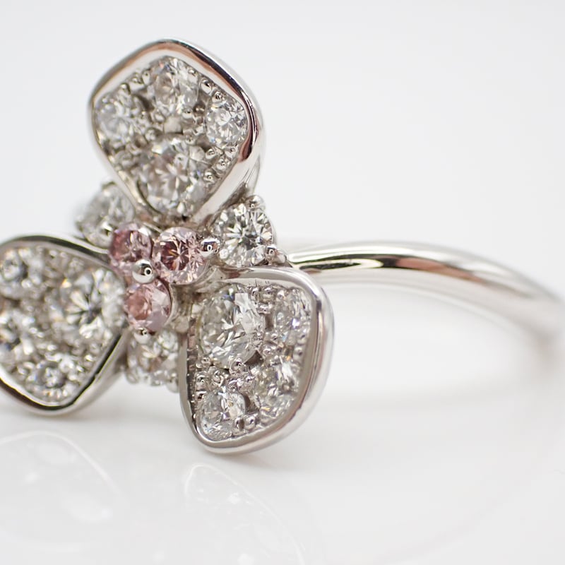 PT900 ピンクダイヤモンド 0.09ct ダイヤモンド 0.65ct リング 11.5号