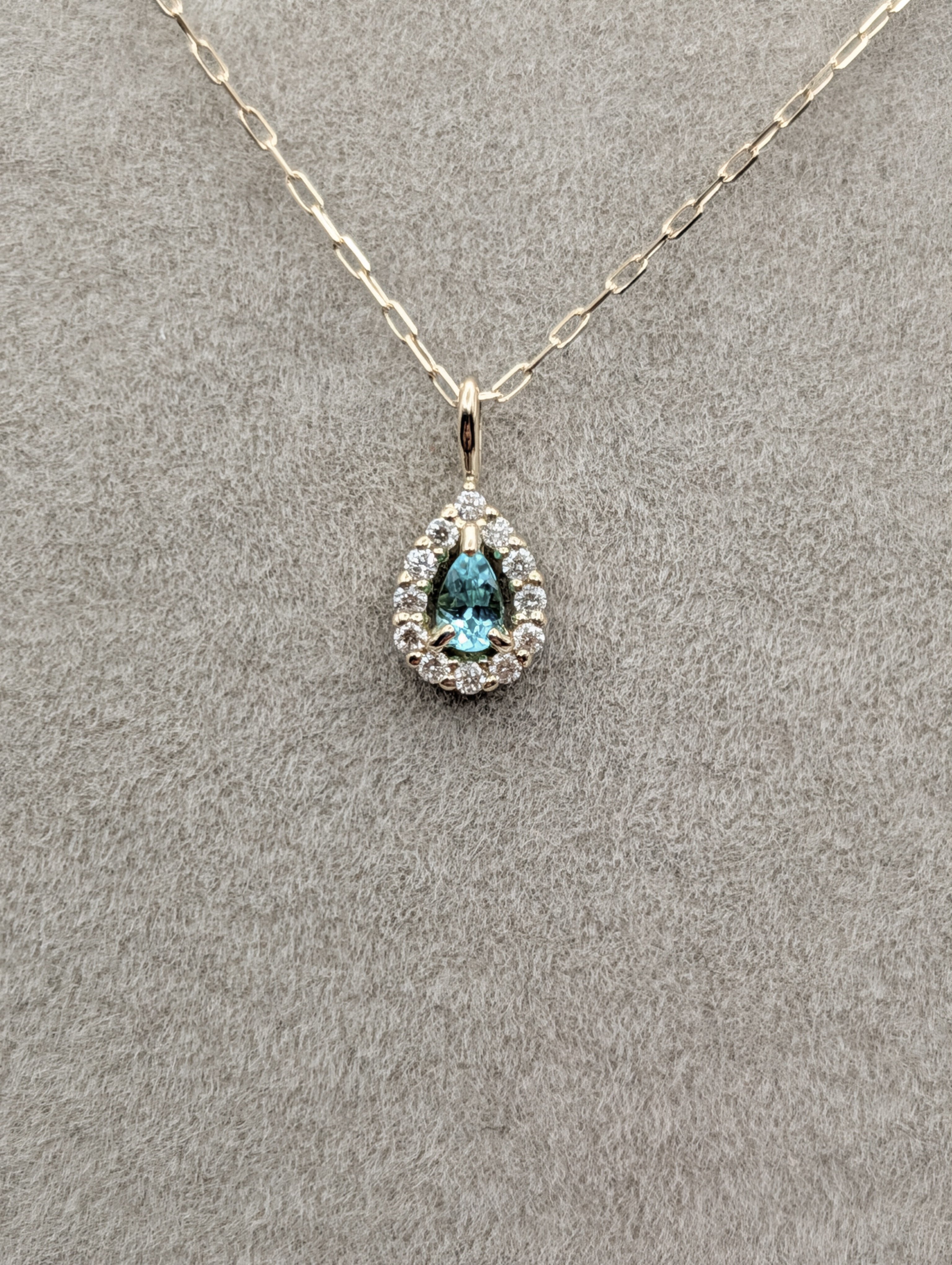 メーカー協賛SALE】K18YG パライバトルマリン 0.04ct ダイヤ0.03ct 40