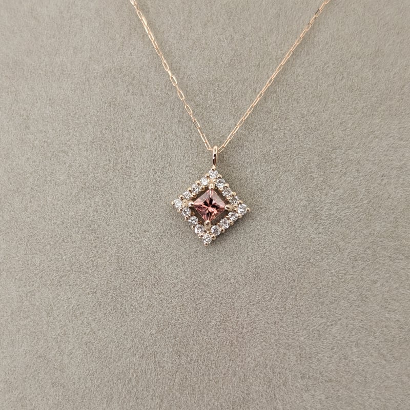 DPカード鑑別】K18PG パパラチアサファイア 0.18ct D0.08ct 40cm プ