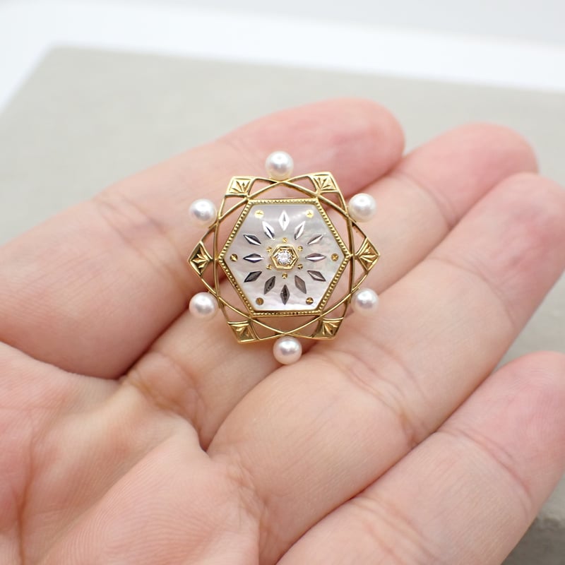 MIKIMOTO K18 ピクウェ ベビーパールピン ブローチ usedJewelry | 鈴