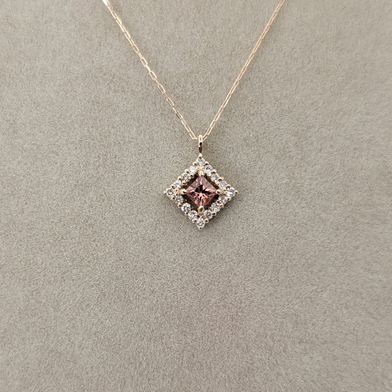 DPカード鑑別】K18PG パパラチアサファイア 0.18ct D0.08ct 40cm プ