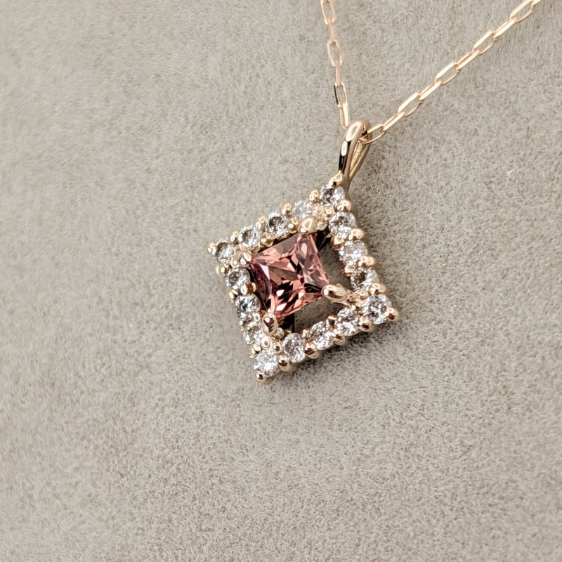 DPカード鑑別】K18PG パパラチアサファイア 0.18ct D0.08ct 40cm プ
