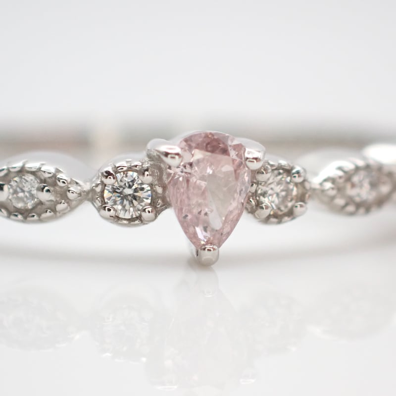 CGL鑑定書付】PT950 ピンクダイヤモンド 0.08ct ダイヤモンド 0.06ct リ