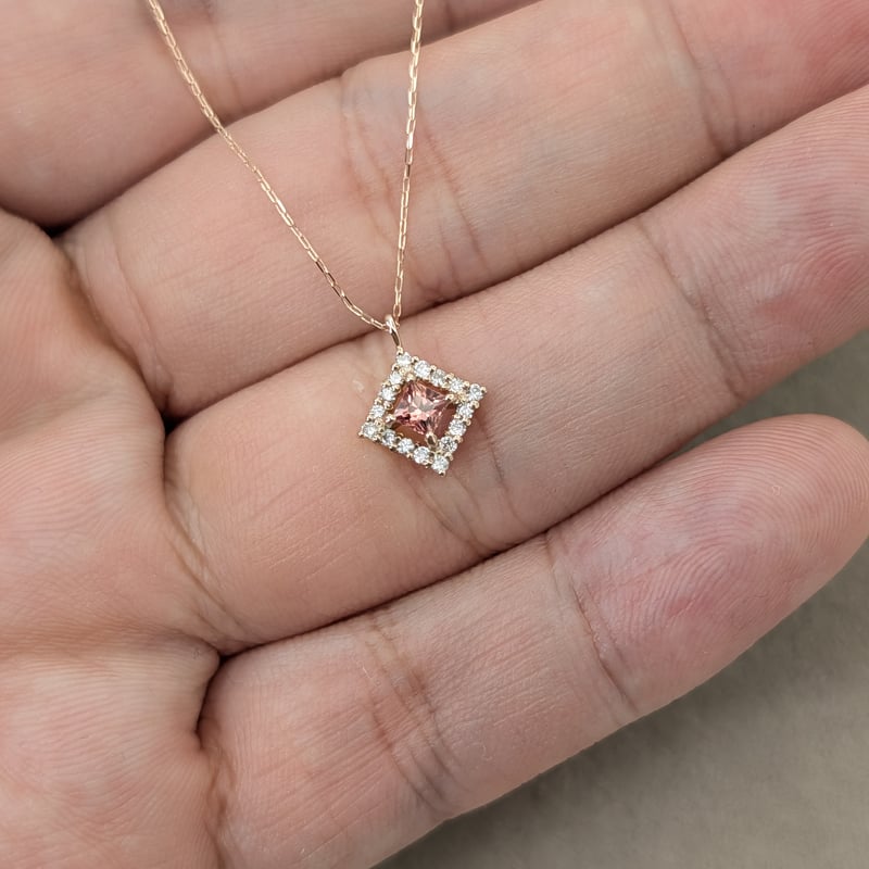 DPカード鑑別】K18PG パパラチアサファイア 0.18ct D0.08ct 40cm プ