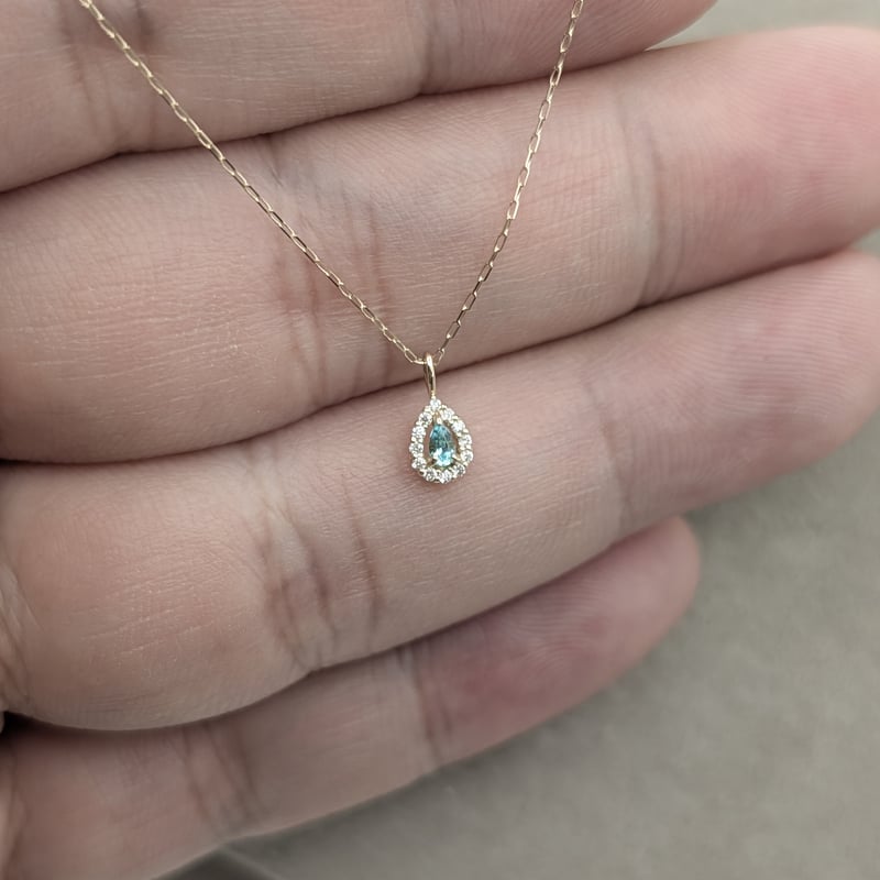 メーカー協賛SALE】K18YG パライバトルマリン 0.04ct ダイヤ0.03ct 40
