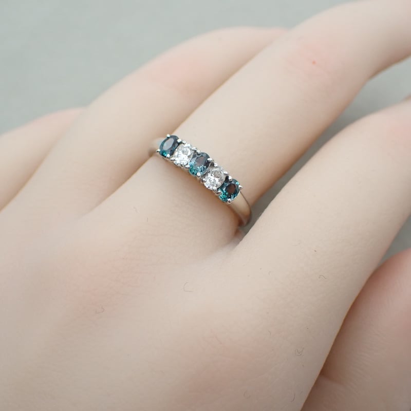 PT900アレキサンドライト 0.41ct ダイヤモンド 0.23ct 11号 リング