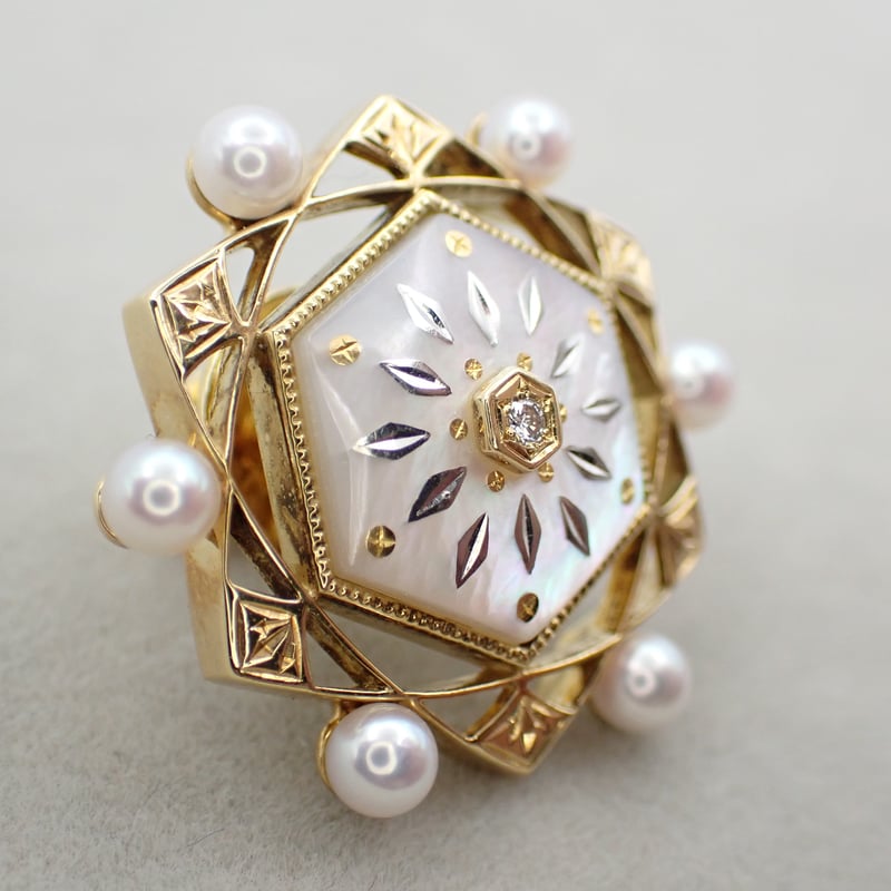 MIKIMOTO K18 ピクウェ ベビーパールピン ブローチ usedJewelry | 鈴
