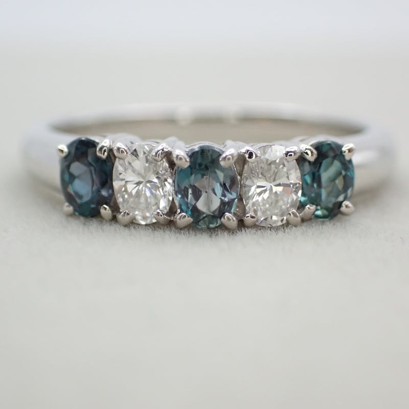 PT900アレキサンドライト 0.41ct ダイヤモンド 0.23ct 11号 リング