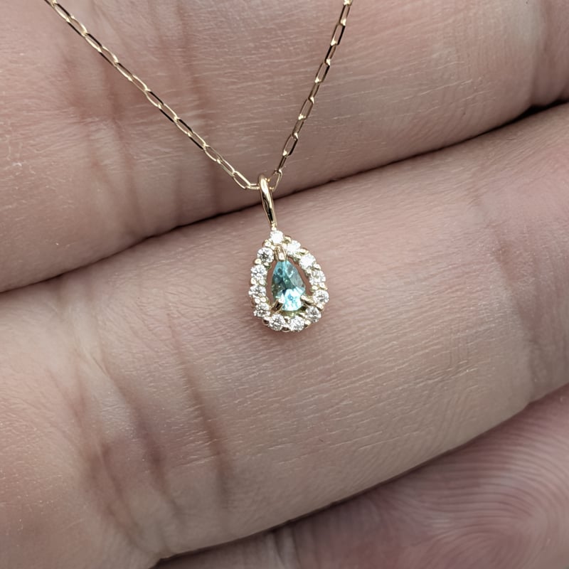メーカー協賛SALE】K18YG パライバトルマリン 0.04ct ダイヤ0.03ct 40