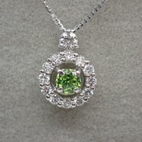 PT950/850 デマントイドガーネット 0.13ct ダイヤモンド 0.18ct ベネチアンチェーン 45cm スライドアジャスター付ペンダント