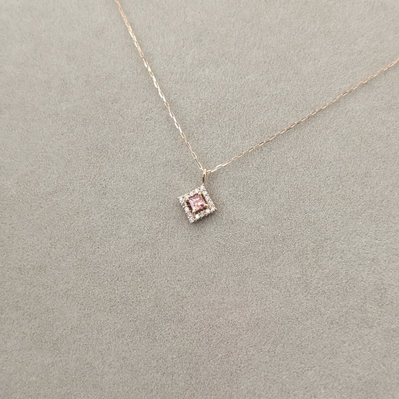 DPカード鑑別】K18PG パパラチアサファイア 0.05ct D0.03ct 40cm プ