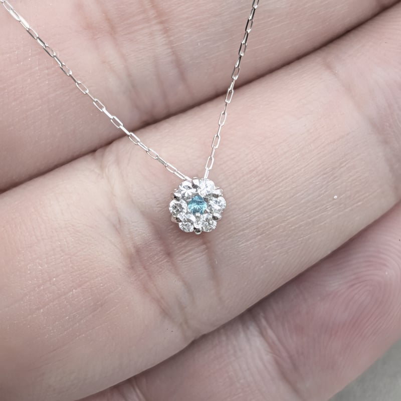 メーカー協賛SALE】PT パライバトルマリン 0.01ct ダイヤ0.08ct 40cmチ